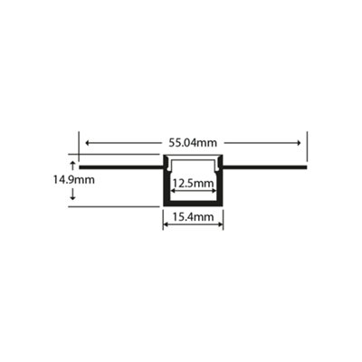 Flexible Plaster In Aluminium Profile with Silicone Opal Diffuser - 2m - Int width -12.5mm