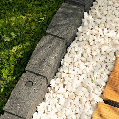 Flexible Rubber Garden Edging Lawn Border Brick Effect Path 120cm