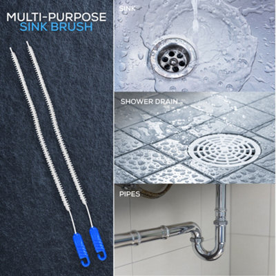 Flexible Sink and Shower Drain Cleaning Brush Unblocker - Pack of 2
