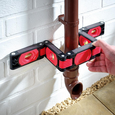 Flexible Spirit Level Tool with 4 Joints, Magnetic Side & Multi-Angle Measurement - Perfect for Around Pipes & Obstructions