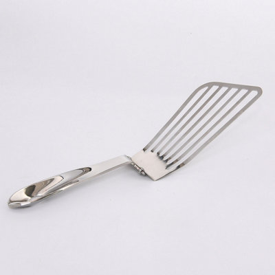 Flexible Stainless Steel Slotted Spatula - Dishwasher Safe Thin & Lightweight Kitchen Cooking Utensil - Measures W8 x L33cm