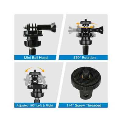 61cm Webcam Stand, Clamp Mount Rotating Webcam Holder with Headphone Hook compatible with AnkerWork C310 B600, Anker PowerConf C200, C300, C302 Webams