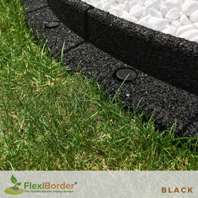 FlexiBorder Black 2 x 1m Flexible Garden Edging for Garden Borders - Lawn Edging for Pathways and Landscaping