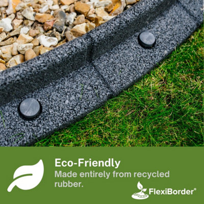 FlexiBorder Black 2 x 1m Flexible Garden Edging for Garden Borders - Lawn Edging for Pathways and Landscaping