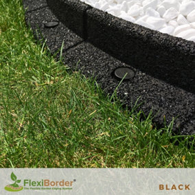 FlexiBorder Black 6 x 1m Flexible Garden Edging for Garden Borders - Lawn Edging for Pathways and Landscaping