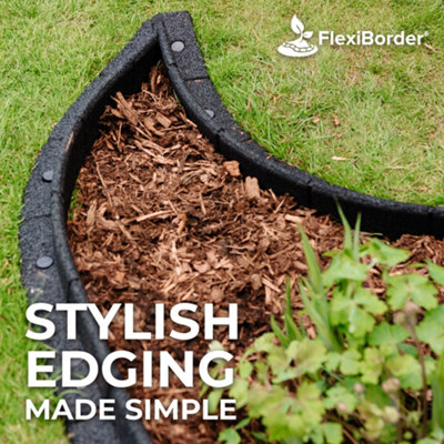 FlexiBorder Black 6 x 1m Flexible Garden Edging for Garden Borders ...
