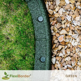 FlexiBorder Green 2 x 1m Flexible Garden Edging for Garden Borders - Lawn Edging for Pathways and Landscaping