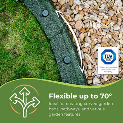 FlexiBorder Green 2 x 1m Flexible Garden Edging for Garden Borders ...