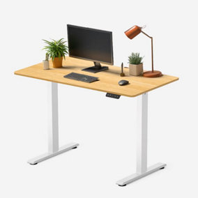 FlexiSpot Adjustable Standing Desk White Frame Including 110x60cm Maple Desktop