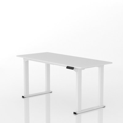 FlexiSpot Electrically Height-adjustable Desk 100kg Load Capacity in  White with 160x70cm White Desktop