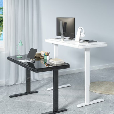 FlexiSpot Height Adjustable All in One Aesthetic Standing Desk with ...