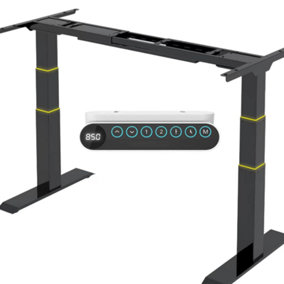 FlexiSpot Height Adjustable Standing Desk Frame Memory Function Control Panel 125kg Load Capacity Black