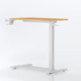 FlexiSpot Multi-functional Adjustable Side Table White Frame+700x400mm maple desktop