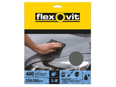 Flexovit étanche Feuilles Abrasives 230 X 280 Mm Medium Grain 240 (3
