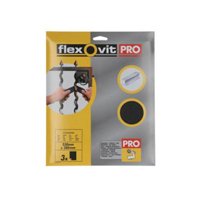 Flexovit 63642526306 Emery Cloth Sanding Sheets 230 x 280mm Fine 120G 3 FLV26306