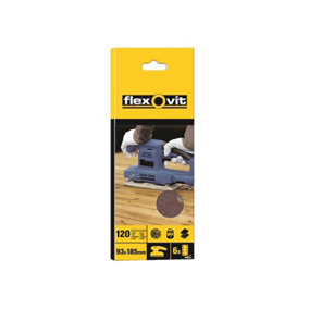 Flexovit 63642526336 1/3 Sanding Sheets Perforated Fine 120 Grit (Pack 10) FLV26336