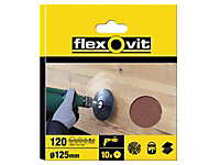 Flexovit 63642526383 Drill Mountable Disc 125mm Fine 120G Pack 10 FLV26383