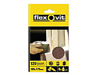 Flexovit 63642526405 Detail Hook & Loop Sanding Sheets 105x175mm Fine 120G (Pack 6) FLV26405