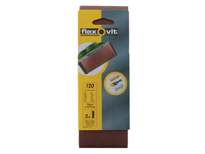 Flexovit 63642526464 Cloth Sanding Belt 457 x 75mm Fine 120G (Pack 2) FLV26464