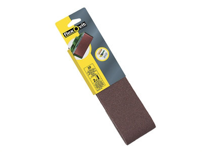 Flexovit 63642526466 Cloth Sanding Belt 533 x 75mm Coarse 50G (Pack 2) FLV26466