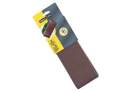 Flexovit 63642526474 Cloth Sanding Belt 560 x 100mm Medium 80G Pack of 2 FLV26474