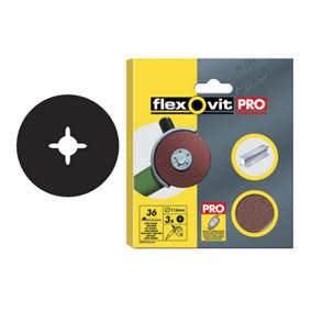 Flexovit 63642527538 Aluminium Oxide Fibre Disc 125mm Fine 80G Pack 3 FLV27538