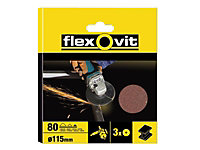 Flexovit 63642527562 Aluminium Oxide Fibre Disc 115mm Fine 80G Pack 10 FLV27562