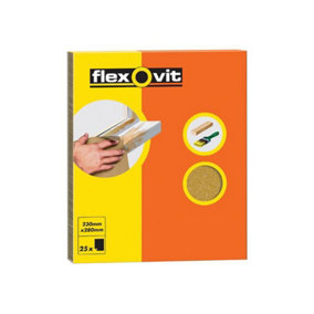 Flexovit 63642558233 Glasspaper Sanding Sheets 230 x 280mm Grade 1 25 FLV58233