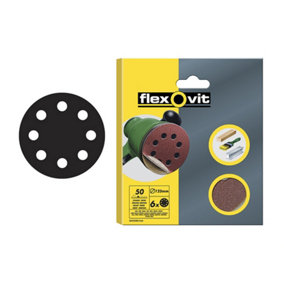Flexovit - Hook & Loop Sanding Disc 115mm Medium 80G (Pack 6)