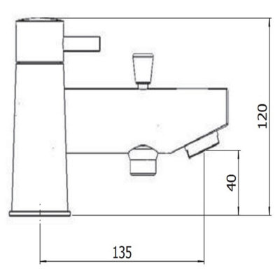 FLINT STATEMENT BATH & SHOWER MIXER CHROME - ELEVATED HIGH-RISE FORM ...