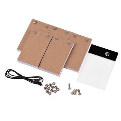 Flip book kit with light pad for drawing, tracing, animation, sketching, cartoon creation