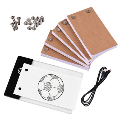Flip book kit with light pad for drawing, tracing, animation, sketching, cartoon creation