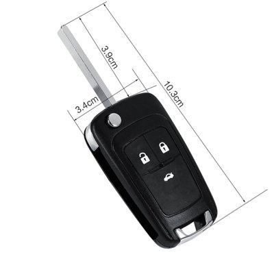 Flip Folding Remote 3 Buttons Key Fob Shell Case For Vauxhall Opel Zafira Astra Insignia Holden