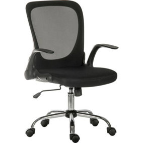 Flip Mesh Executive Chair with fold up armrests for space saving, gas lift height adjustment and seat tilt function