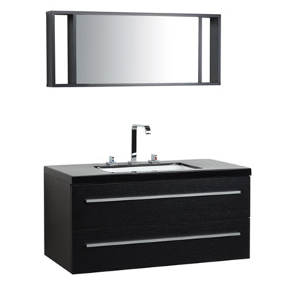 Floating Bathroom Vanity Set Black ALMERIA