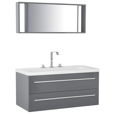 Floating Bathroom Vanity Set Grey ALMERIA