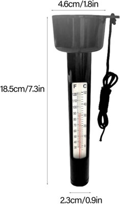 Floating pool thermometer water temperature tester black