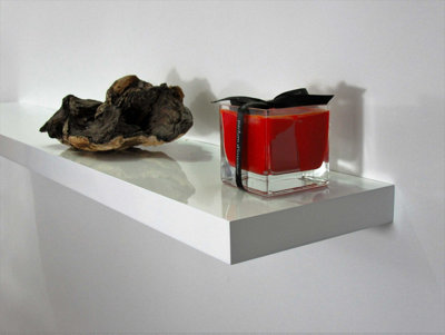 Floating Shelf, High Gloss White, 150x25x5cm