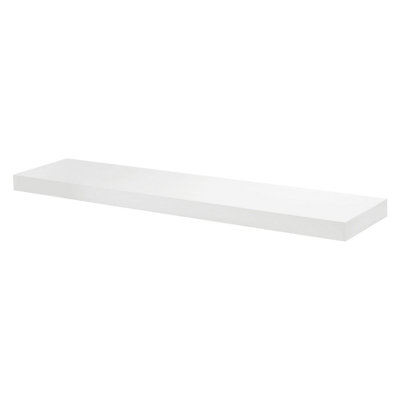 Floating Shelf Kit XL, Satin White, 180x30x5cm | DIY at B&Q