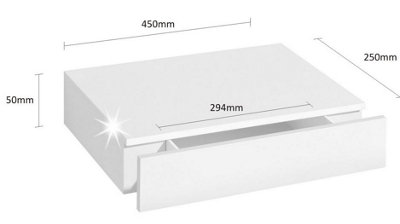 Floating Shelf With Drawer (Cassetto) 45x25x8cm