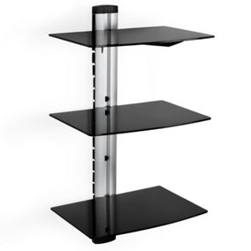 Floating shelves with 3 compartments model 1 - black