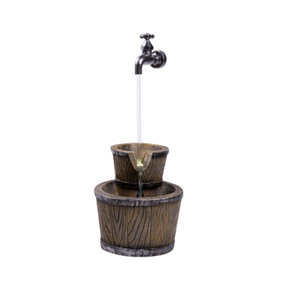 Floating Tap and Barrel Water Feature with LED Lights