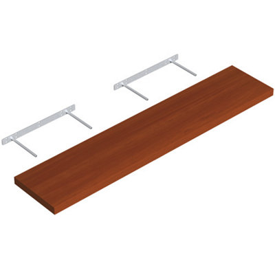 Floating Wall Mount Shelf Storage Shelves - Finish Apple Wood - Length 120cm