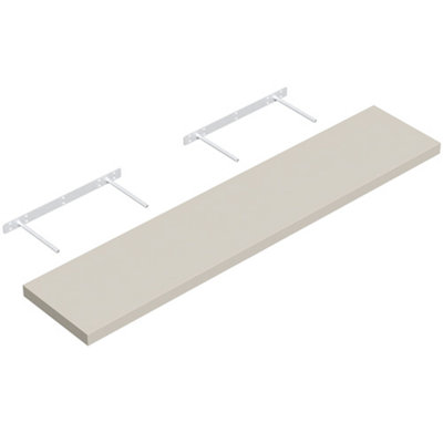 Floating Wall Mount Shelf Storage Shelves - Finish Grey - Length 120cm