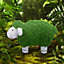 Flocked Sheep Garden Ornament Grass and Stone Effect Animal Statue Figurine