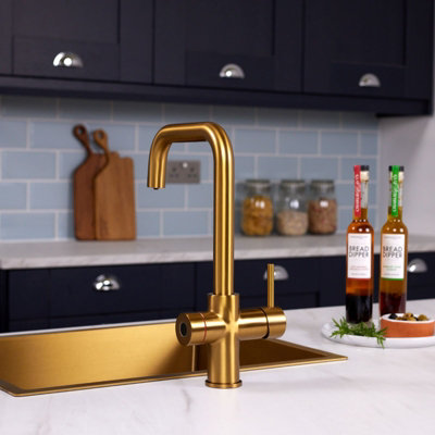 flode bio 4 in 1 Biometric Boiling Water Tap Brushed Gold Finish