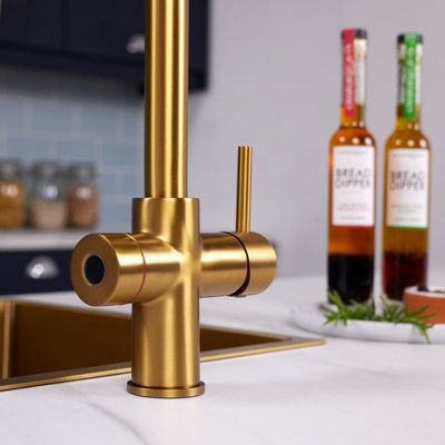 flode bio 4 in 1 Biometric Boiling Water Tap Brushed Gold Finish
