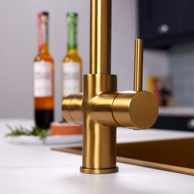 flode bio 4 in 1 Biometric Boiling Water Tap Brushed Gold Finish
