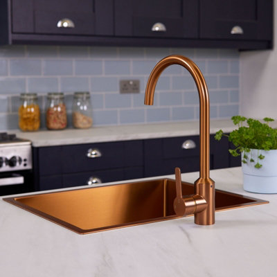 Flode Bryne Kitchen Mixier Tap Brushed Copper Finish
