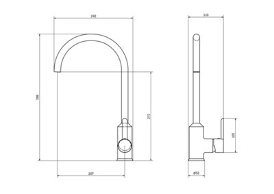 Flode Bryne Kitchen Mixier Tap Brushed Copper Finish